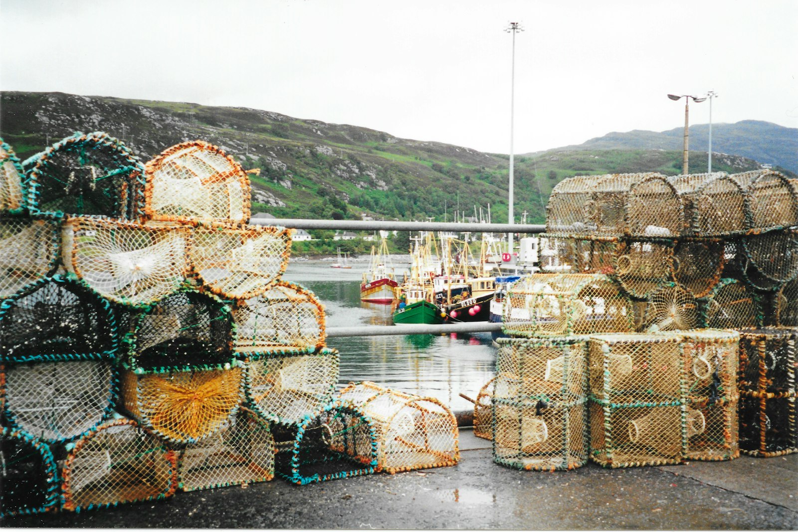 Creels stacked on the quay