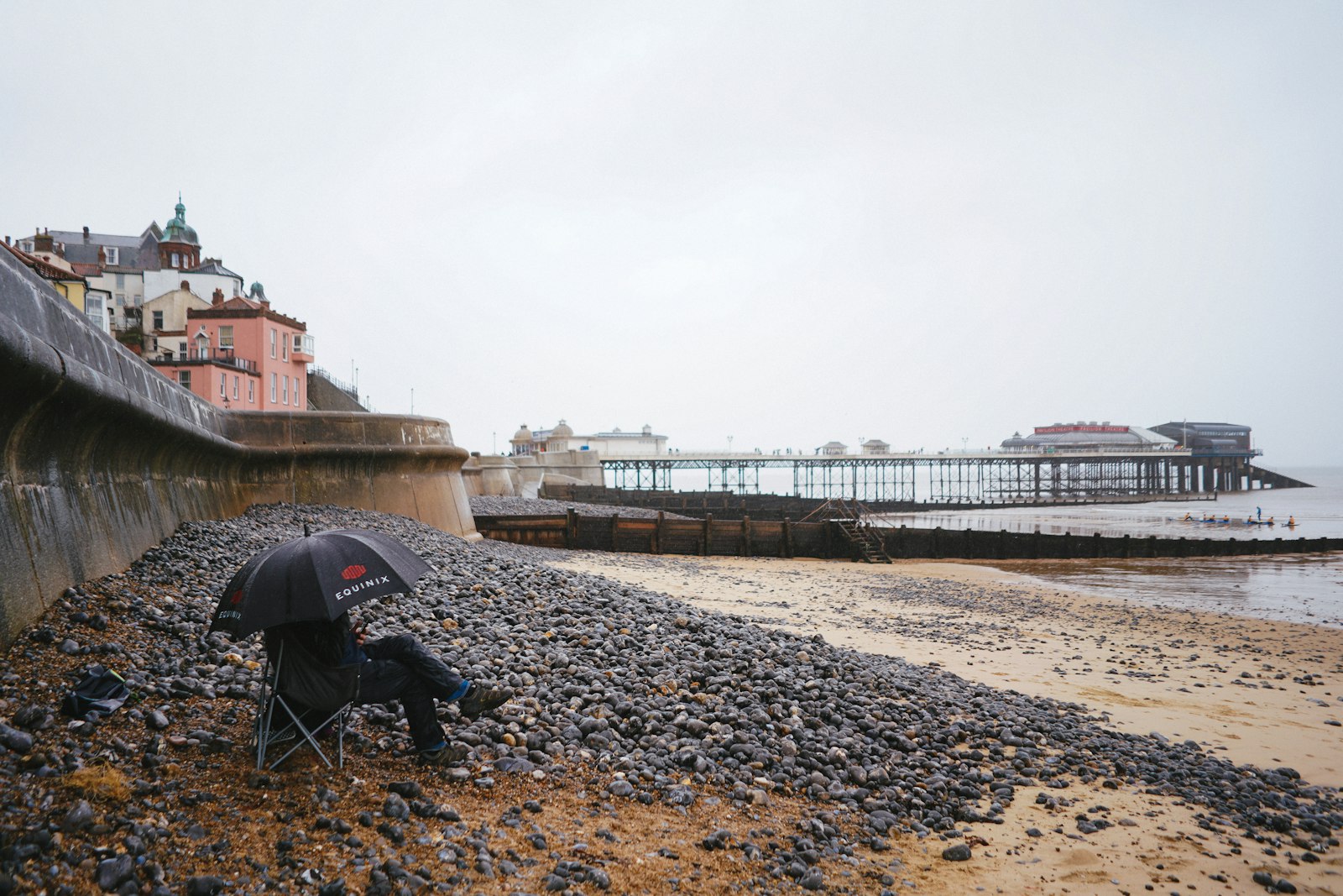 Groynes on the empty beach